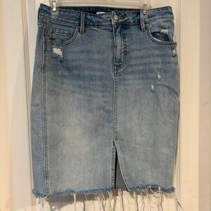 Old Navy Light Blue Distressed Denim Pencil Skirt